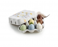 Æggebakke mix 9 stk marcipan- fugle og mini luksusæg|85g