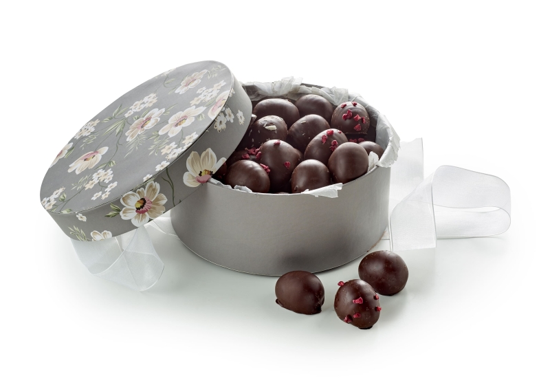 Hatte&aelig;ske Brun/hvid blomst med &oslash;kologisk marcipan&aelig;g | 500g