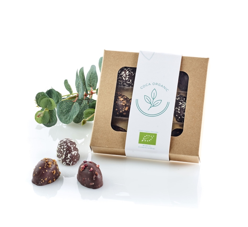 Coca Organic gave&aelig;ske med 9 stk. &Oslash;kologiske Marcipan&aelig;g | 90g