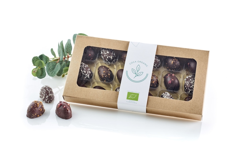 Coca Organic gave&aelig;ske med 18 stk. &Oslash;kologiske Marcipan&aelig;g|180g