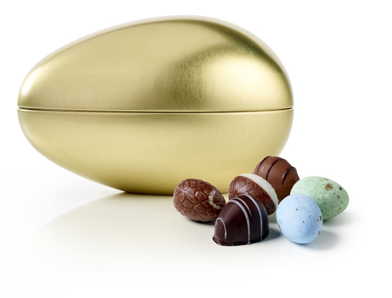 Metal&aelig;g guld med Mixede P&aring;ske&aelig;g  | 250g