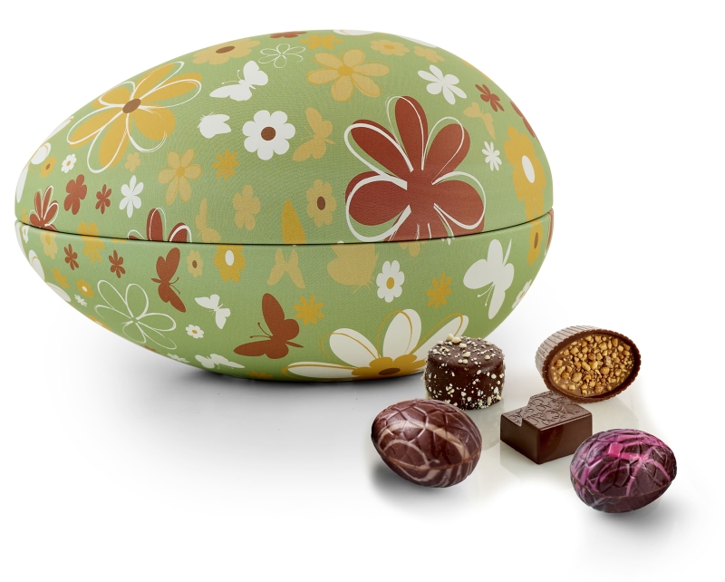 Butterflies & flowers metal&aelig;g - Luksus chokolade-og &aelig;g  | 250g