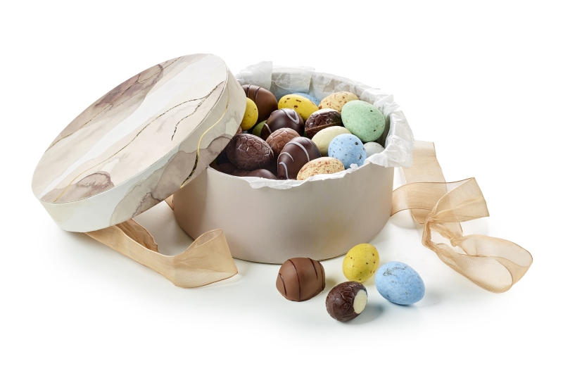 Hatte&aelig;ske brun marmor med mixede p&aring;ske&aelig;g | 500g