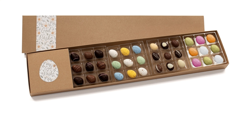 4x9 stk. delikate &aelig;g med forskellige fyld | 415g