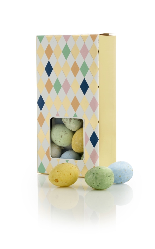 Harlekin p&aring;ske&aelig;ske med Belgiske Fugle&aelig;g | 90g