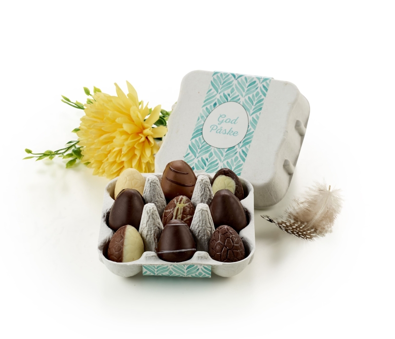 &AElig;ggebakke med  9 stk. Marcipan&aelig;g & Luksus&aelig;g | 85g