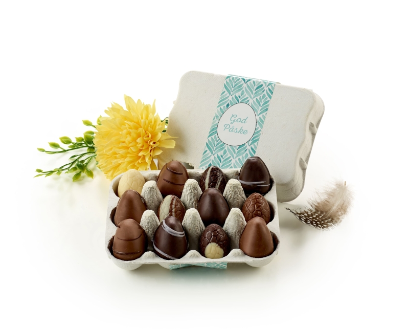 &AElig;ggebakke med  12 stk. Marcipan&aelig;g & Luksus&aelig;g  | 115g