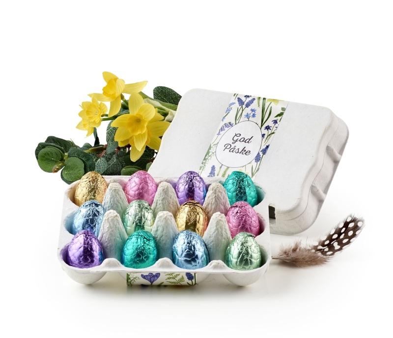 &AElig;ggebakke med  12 stk. Indp. Luksus&aelig;g  | 100g