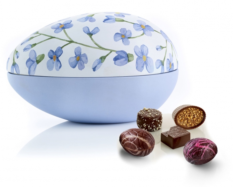 Metalæg blue flower luksus chokolade & luksusæg|250g