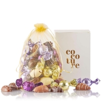Cocoture gavepose i hvid gaveæske mix af fyldte chokoladekugler|450g