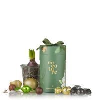Cocoture grønt gaverør blomstermotiv|250g Chokoladekugler