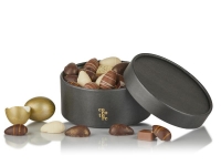 Cocoture sort hatteæske fyldt chokolade og marcipanæg|480g