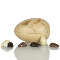 Cocoture gult metal&aelig;g med 10 stk. marcipan &aelig;g|130g