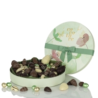 Gr&oslash;n Cocoture&aelig;ske med blomster med p&aring;ske&aelig;g |480g.