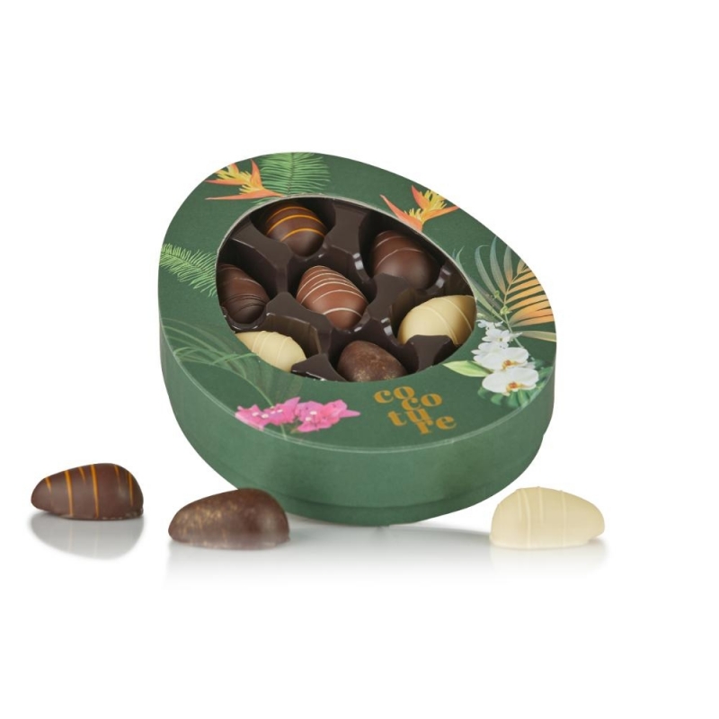 Cocoture Big easter stor grøn gaveæske 10 stk æg|360g