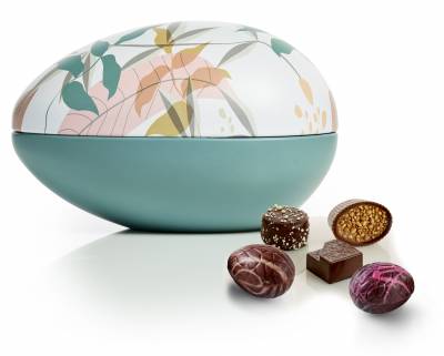 Metal&aelig;g green leaves Luksus chokolade & luksus&aelig;g|350g